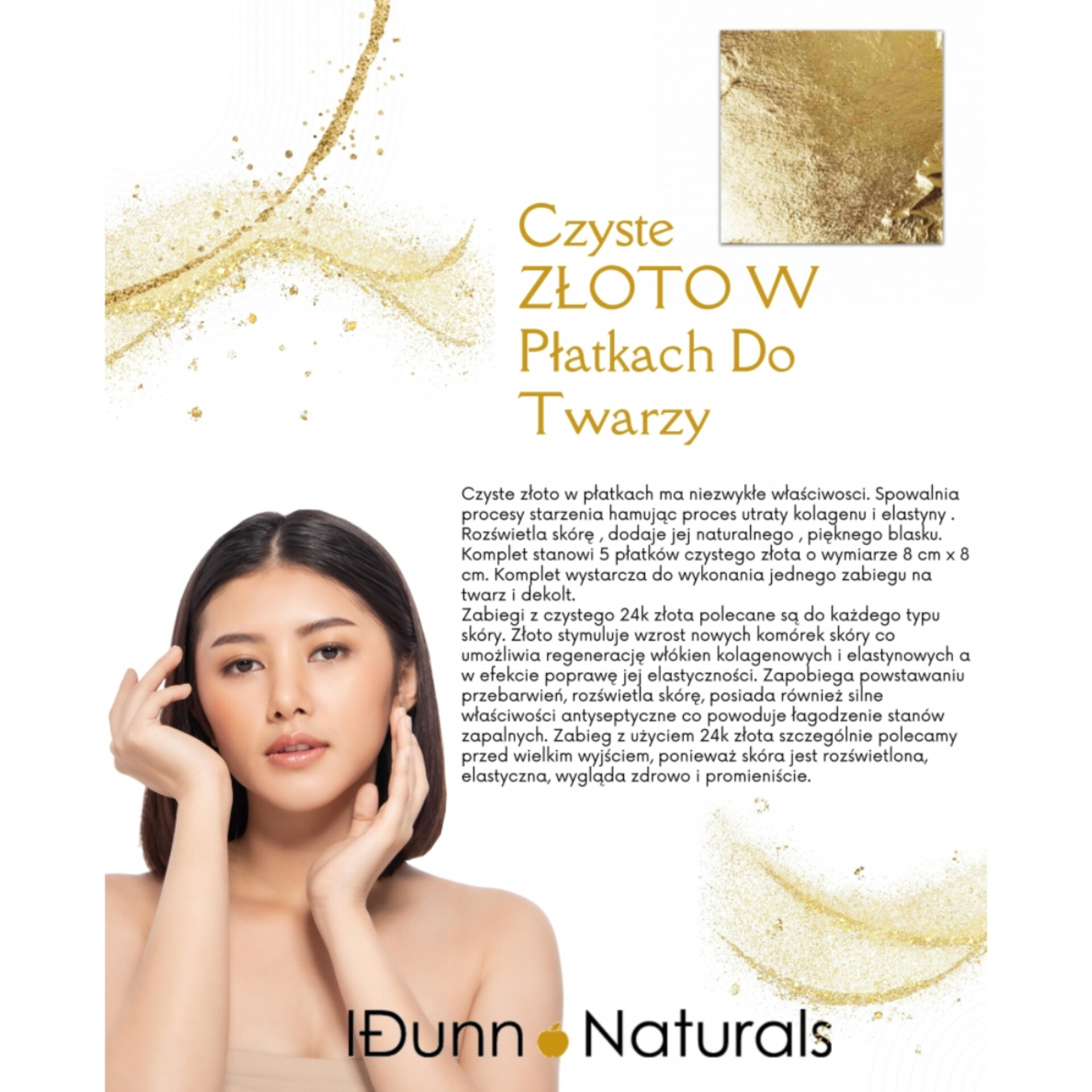 Czyste ZŁOTO w płatkach do twarzy